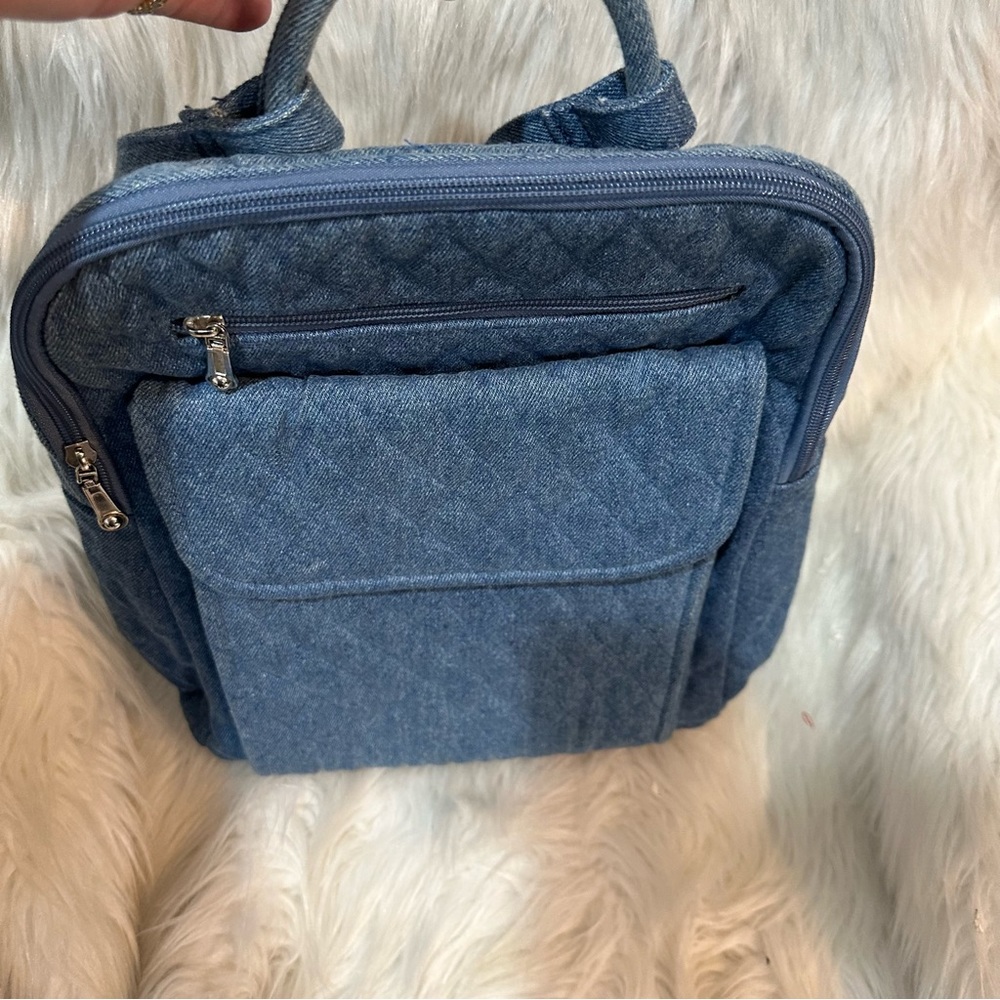 Quilted Denim Backpack - Picture 3 of 8
